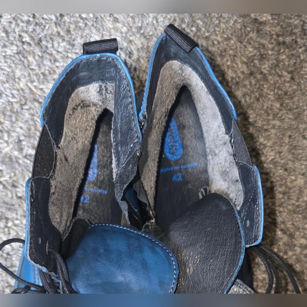 Wolky Akita WR Biker Boots with wavy sole, Womens Size 11  Petrol (Blue) Leather - Picture 10 of 11
